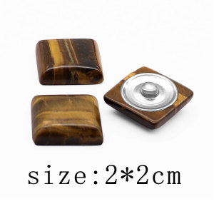 20MM snap Square Tiger Stone Natural Stone snap buttons