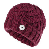 Autumn and Winter Knitted Duck Tongue Hat Fashion and Warm Versatile Beret fit 20MM Snaps button jewelry wholesale