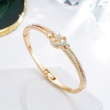 Diamond studded star moon openable bracelet