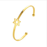 Lucky Hollow Open Hexagram Star Bracelet
