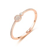 Sweet and versatile geometric diamond inlaid openable bracelet
