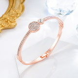 Sweet and versatile geometric diamond inlaid openable bracelet