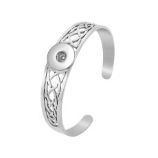 Stainless steel  Hollowed out pattern Opening  Bracelets fit 20MM  Snaps button jewelry wholesale