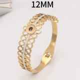 Stainless steel diamond hollow pattern bracelet fit 12MM  Snaps button jewelry wholesale