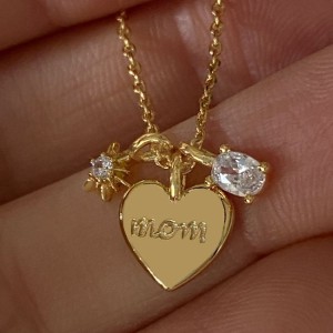 Stainless Steel Mother's Day Mom Zircon Mama Necklace