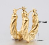 Stainless steel twisted snake chain double-layer earrings