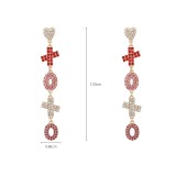 Valentine's Day diamond earrings, bracelets, necklace set