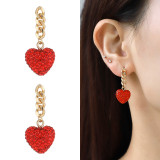 Valentine's Day Red Love Diamond Necklace Bracelet Earring Ring Set Gift
