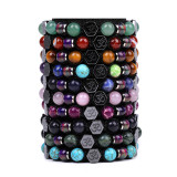 Yoga Colorful Stone Warm Color Changing Bead Knitted Bracelet