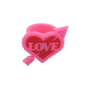 Valentine's Day Barbie Pink PVC Children's Cartoon Ring