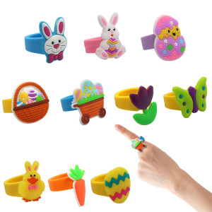 Easter Eggshell Egg Rabbit PVC Children's Ring