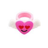 Valentine's Day Barbie Pink PVC Children's Cartoon Ring