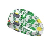 St. Patrick's Day printed headband with Irish clover elastic headband and wide banded headscarf