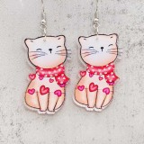 Valentine's Day Love Cat Envelope Acrylic Earrings