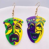 Carnival acrylic shiny mask GRAS avocado earrings