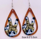 Acrylic Cross Football Love U-shaped Leopard Print Sports Earrings