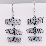 Acrylic Happy New Year Spliced Earrings