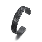 Stainless Steel Life Tree Nordic Viking Rune Bracelet
