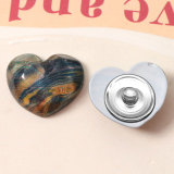 20MM Vintage Van Gogh oil painting with starry sky and water ripples, love Resin snap button charms