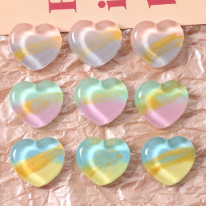 20MM Fantasy two-color patchwork love Resin snap button charms