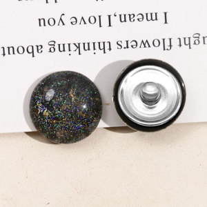 20MM Fantasy starry sky sequins Resin snap button charms