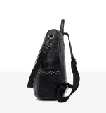 PU soft leather backpack with anti-theft splicing and large capacity backpack