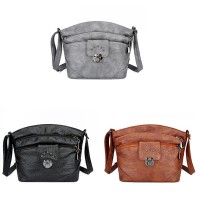 Washed soft leather multi pocket casual crossbody bag