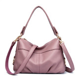 Fashionable soft leather casual large capacity single shoulder crossbody bag