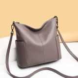Fashionable soft leather casual large capacity single shoulder crossbody bag
