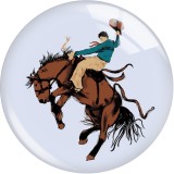 20MM Western Cowboy Totem  Print glass snap button charms