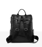 PU soft leather backpack with anti-theft splicing and large capacity backpack