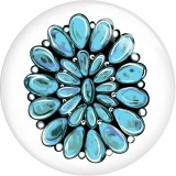 20MM Western Cowboy Totem  Print glass snap button charms