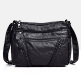 Soft leather multi-layer crossbody bag, fashionable shoulder bag