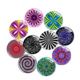 20MM Mandala Retro colored patterns Print glass snap button charms