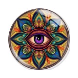 20MM eye Print glass snap button charms