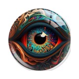 20MM eye Print glass snap button charms