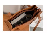 Fashionable soft leather tote bag with large capacity shoulder bag