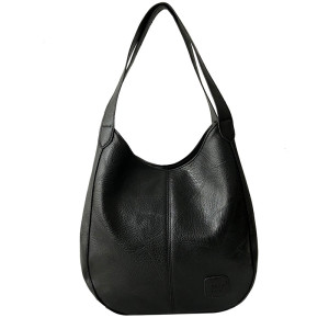 Soft leather shoulder bag, simple portable tote bag