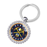 NBA Basketball Team League Crystal Glass Alloy Keychain