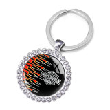Harley motorcycle Crystal Glass Alloy Keychain