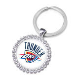 NBA Basketball Team League Crystal Glass Alloy Keychain
