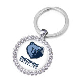 NBA Basketball Team League Crystal Glass Alloy Keychain