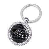 Ford Crystal Glass Alloy Keychain