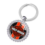 Harley motorcycle Crystal Glass Alloy Keychain