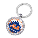 MLB baseball team Crystal Glass Alloy Keychain