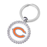 NFL Rugby League Crystal Glass Alloy Keychain