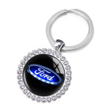 Ford Crystal Glass Alloy Keychain
