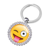 Emoji Crystal Glass Alloy Keychain