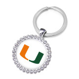 NCAA School Team Alliance Crystal Glass Alloy Keychain