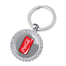 Coca Cola Crystal Glass Alloy Keychain